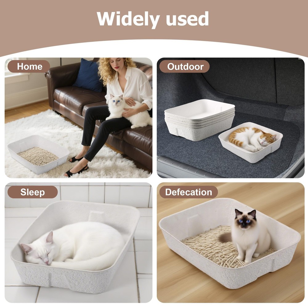Disposable Cat Litter Box, Sturdy and Durable, Extra Thick, Large Size - 16.2x12