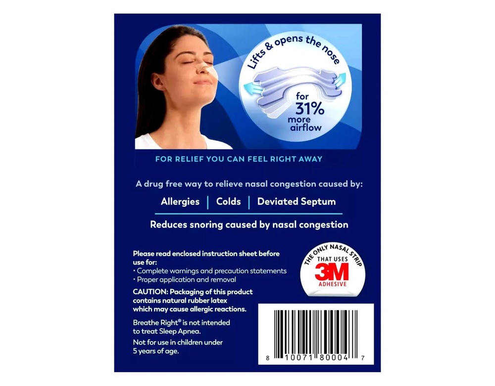 Nasal Strips Clear Small/Medium 30 Each (Pack of 3)