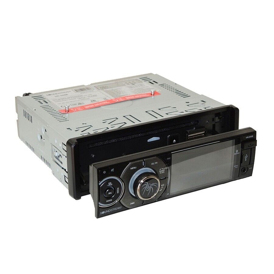 SOUNDSTREAM VR-345B 1DIN 3.4" LCD SCREEN DVD CD PLAYER BLUETOOTH USB AUX REMOTE