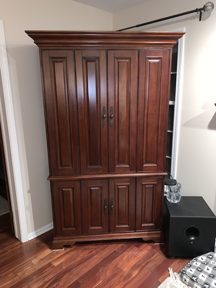 Large Cherry TV Armoire Cabinet