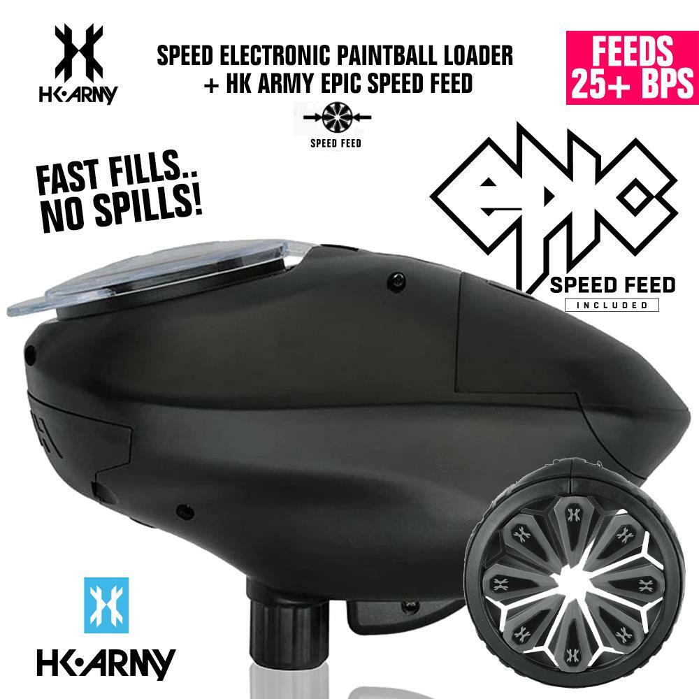 HK Army Speed Electronic Paintball Loader with Epic Speed Feed - Stealth
