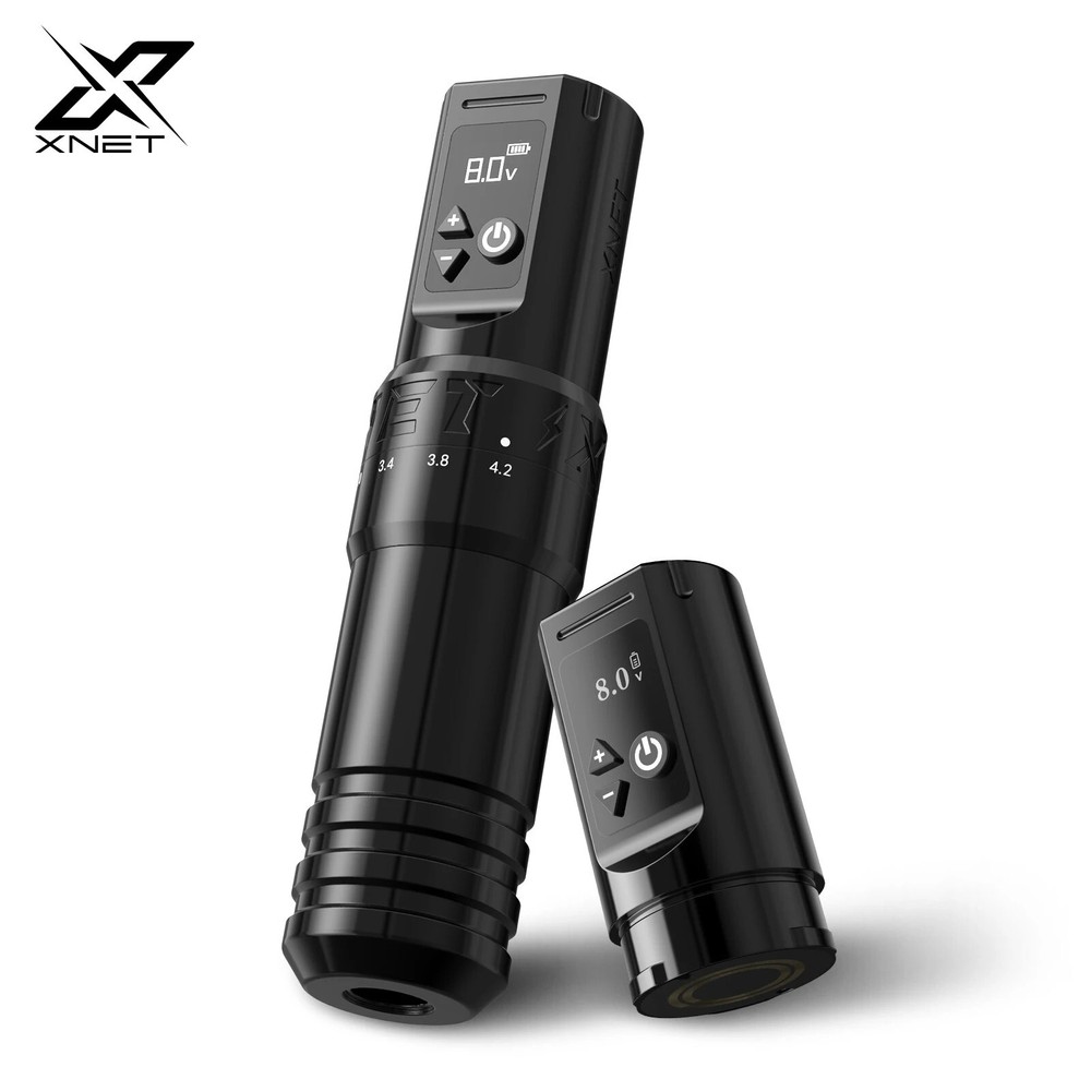 XNET T1 Wireless Tattoo Machine Pen 7 Adjustable Stroke Custom Motor LCD Screen