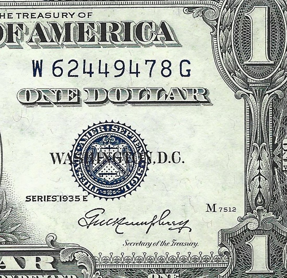 1935e $1 SILVER CERTIFICATE GEM UNCIRCULATED - SUPERB - GREAT GIFT