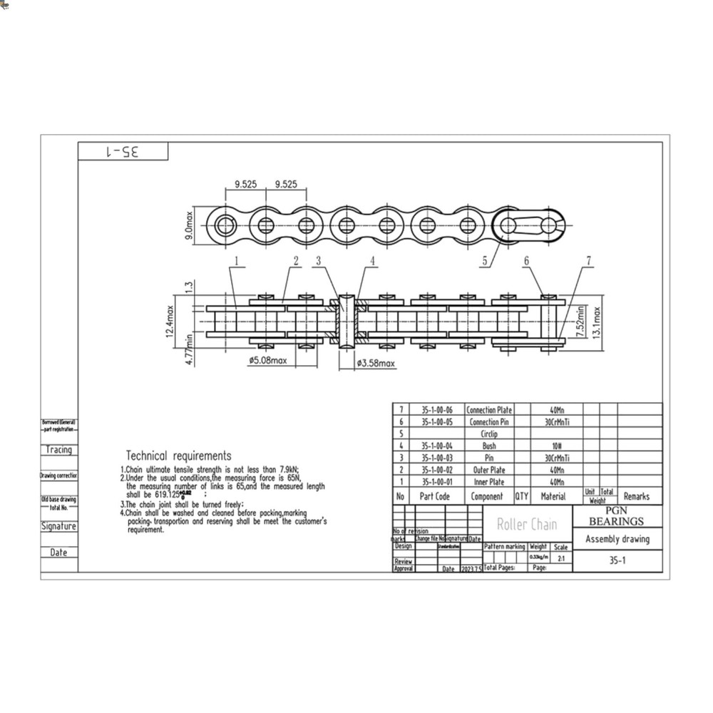 Versatile 10FT Roller Chain with 2 Free Links - Ideal for Various Applications