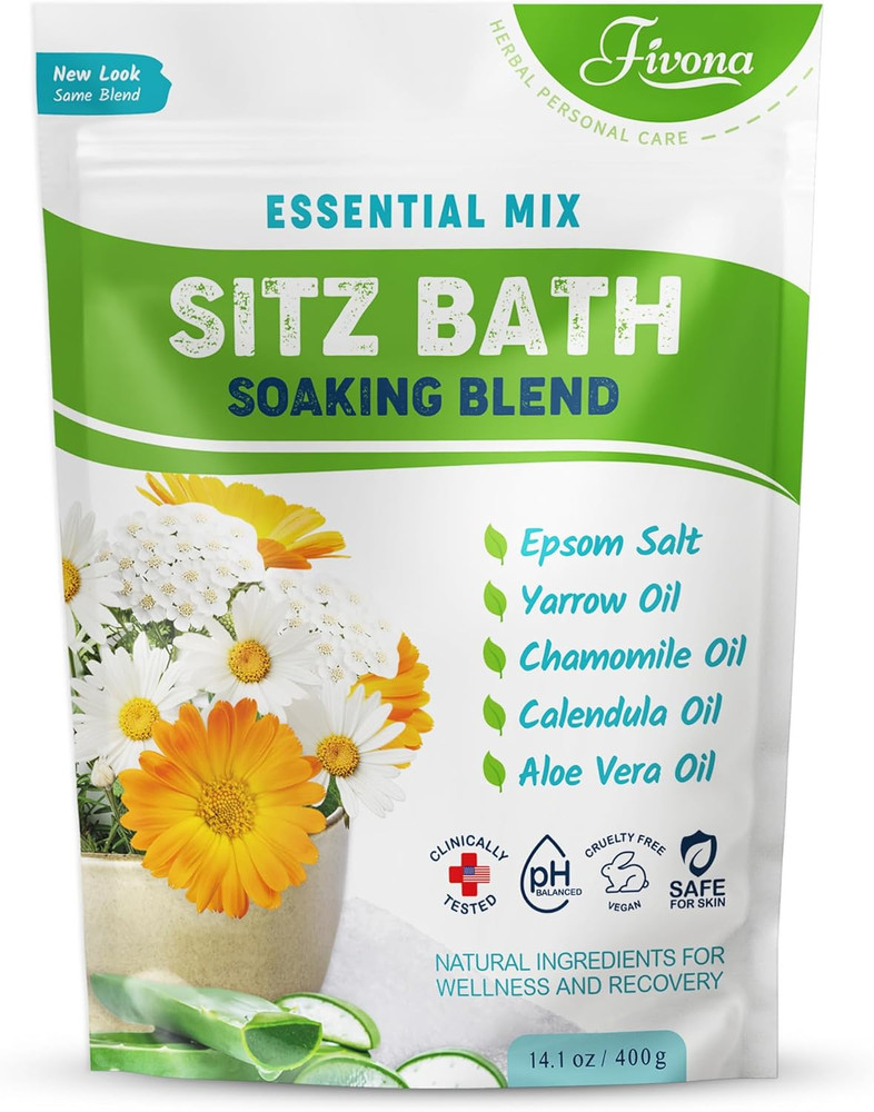 Sitz Bath Salt Epsom Soak Postpartum Care Essential Oils 14.1 oz