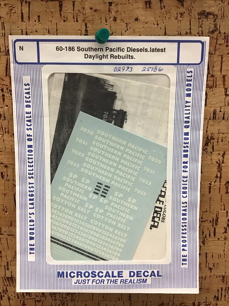 Microscale Decal N Scale 60-186:Southern Pacific Diesels Latest Daylight Rebuild