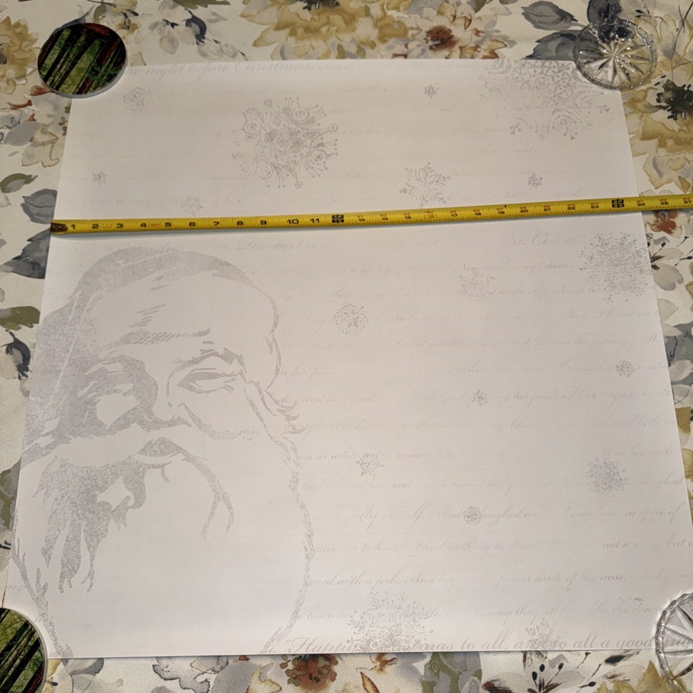 TPC Studio white Santa Decorating Mat Paper 25”x 25”