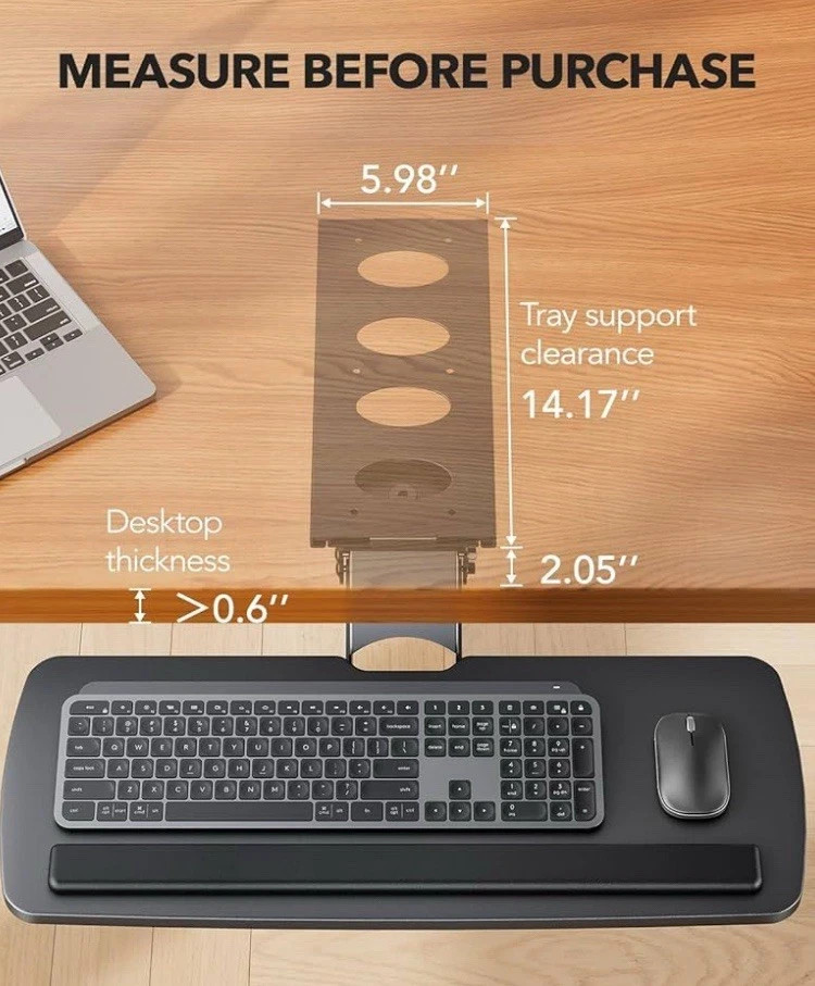Huanuo Keyboard Tray Under Desk, 360 Adjustable Ergonomic Sliding Keyboard