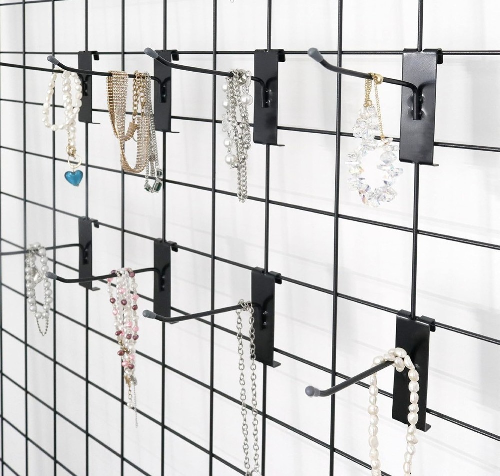 50 Pack Gridwall Hooks 6 Inch Storefront / Business Display Grid Wall Hooks