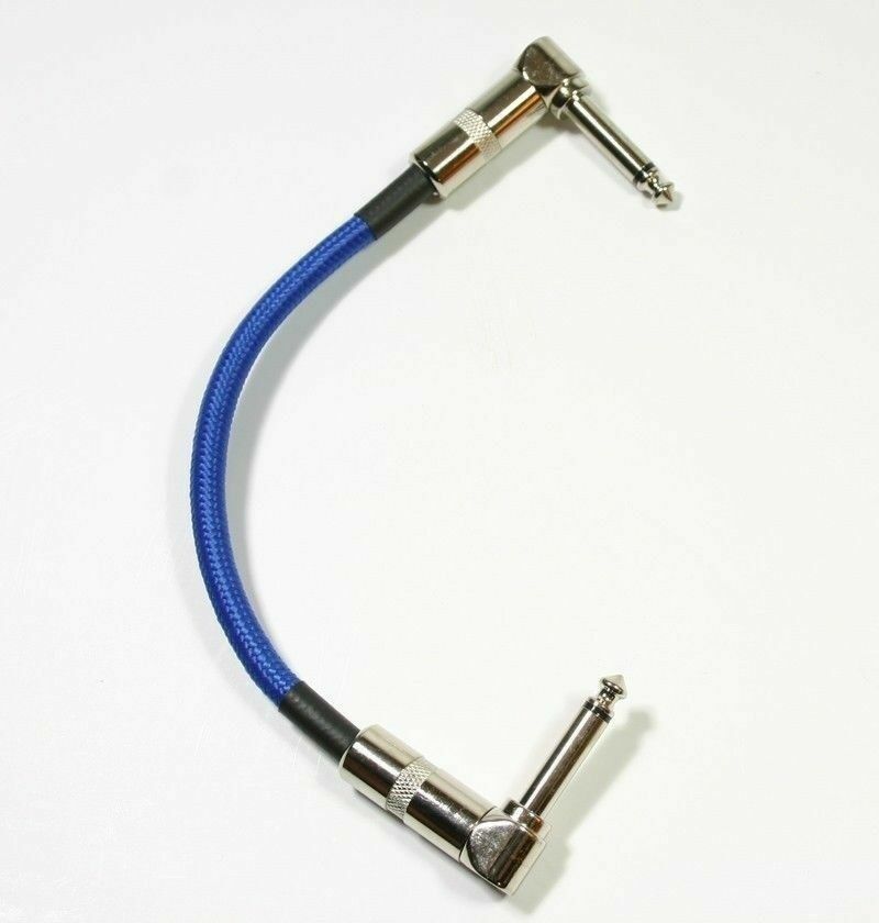 Strukture 6" patch cable Right angle ends, Blue Woven
