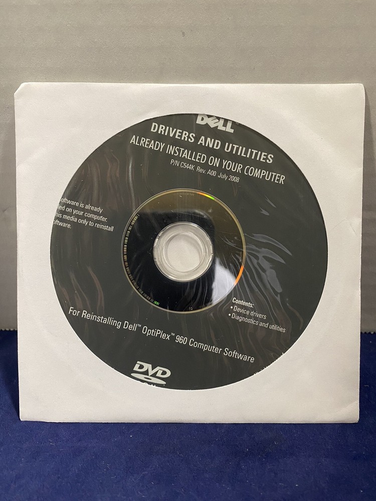 Dell Drivers and Utilities Reinstalling OptiPlex 960 Computer Software CD - 2008