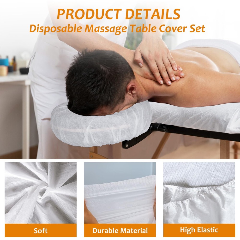 60 Pcs Disposable Fitted Massage Table Sheet Set - 30 Pcs Breathable Spa Bed ...
