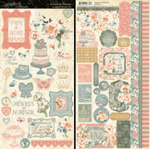 GRAPHIC 45 "ALWAYS & FOREVER" STICKER SET   WEDDING LOVE SCRAPJACK'S PLACE