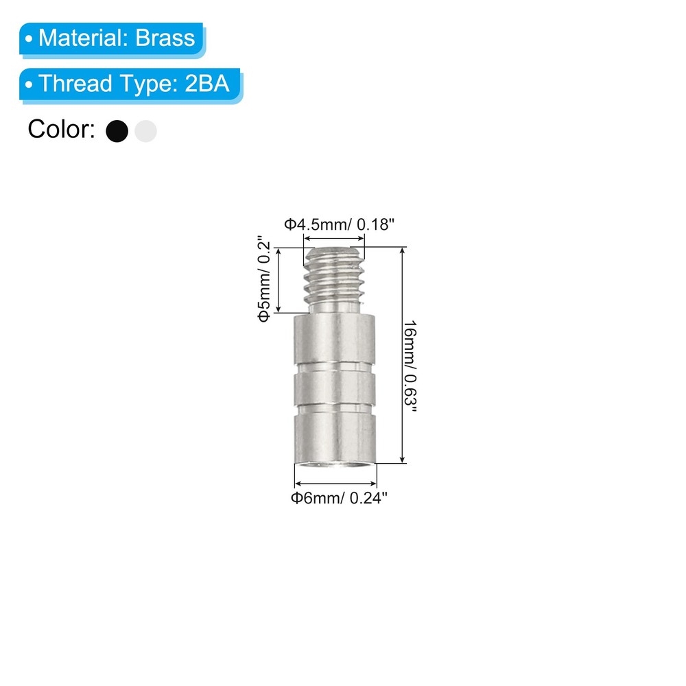 6Pcs Dart Weights 2g Brass Add Accentuator 2BA Thread Silver Black