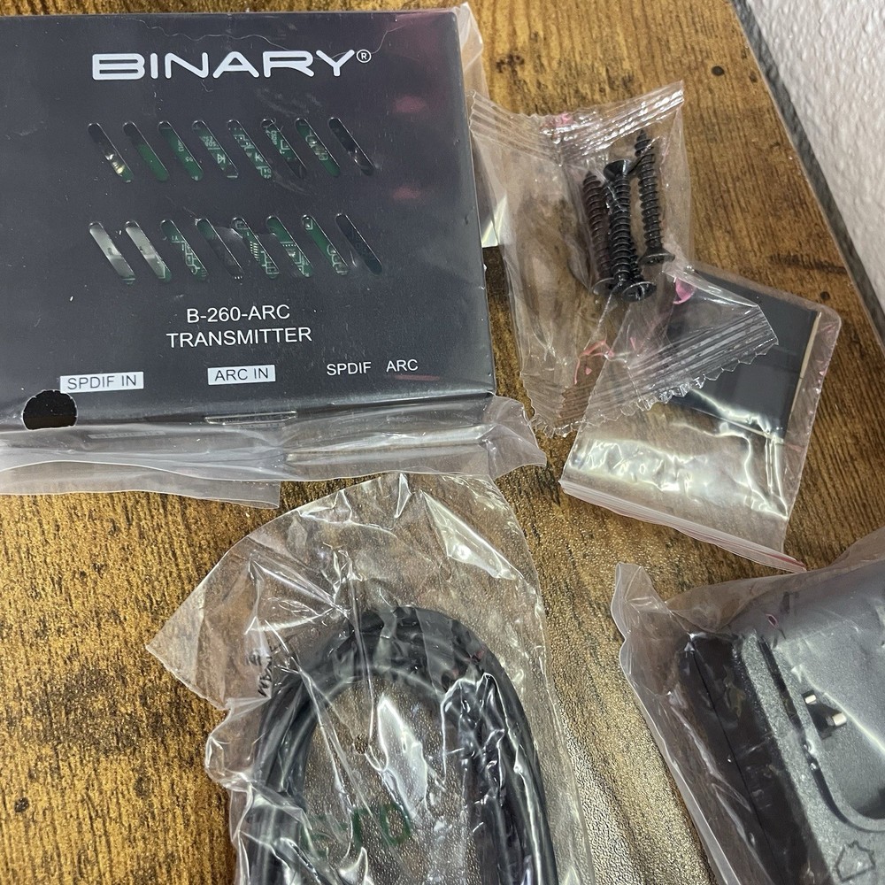 Binary B-260-ARC Audio Transmitter w/ Power Adapter Cables Mount Kit Open Box