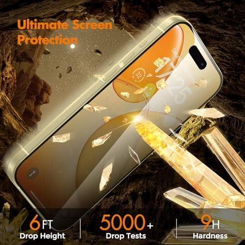 Privacy Screen Protector for Full Coverage Shatterproof Tempered iPhone 15