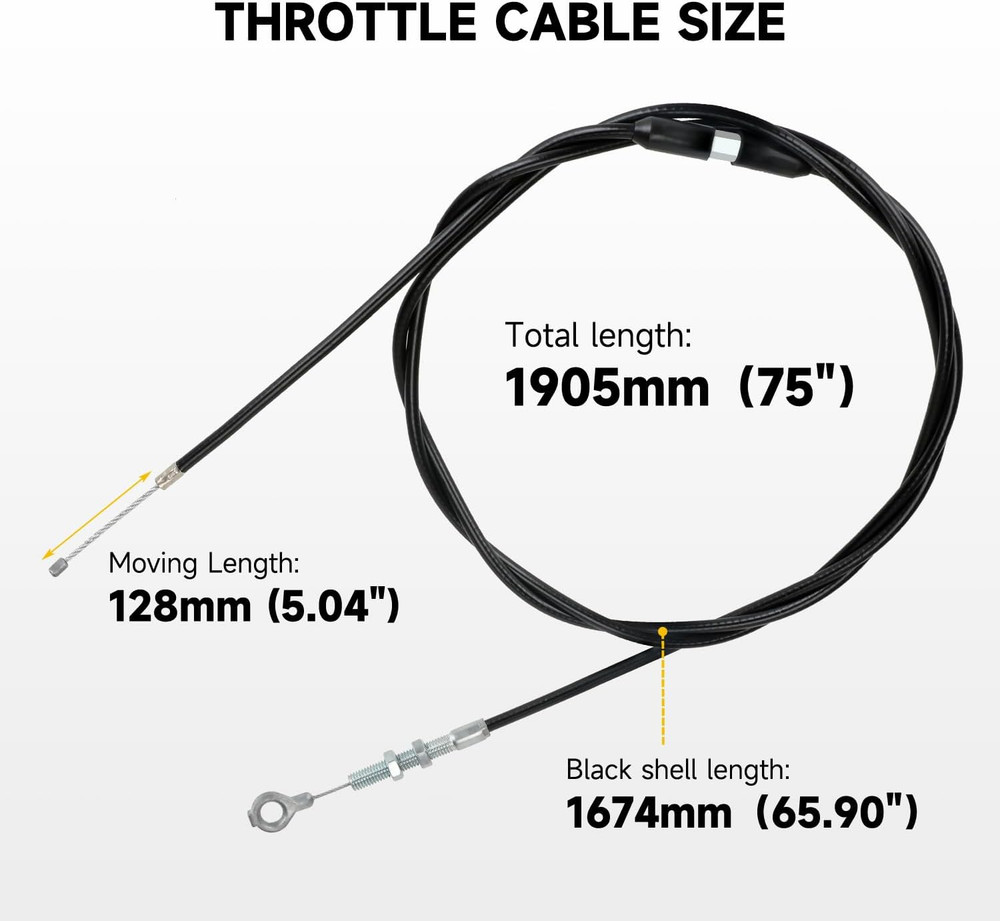 75 Inch Go Kart Throttle Cable Kit Compatible with Predator 212Cc 196Cc VM22 VM2