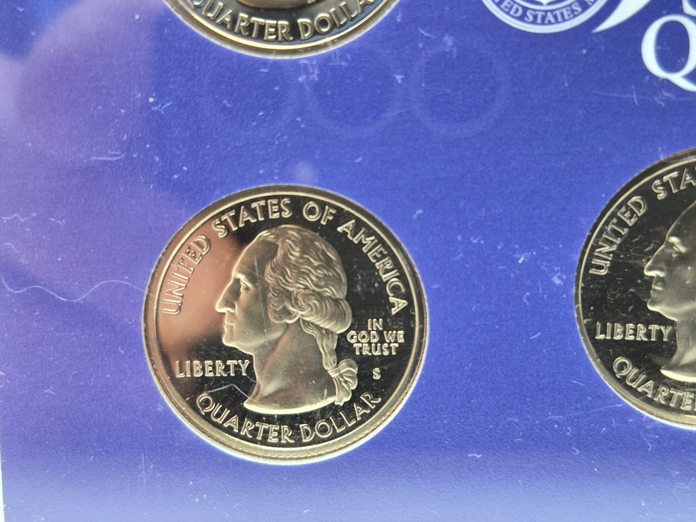 2000 U.S. MINT 50 STATE QUARTERS PROOF SET, MA, MD, SC, VA, NH, COA & OGP