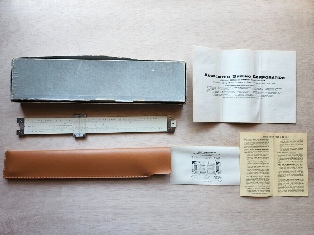 Pickett 1025 Helical Spring Design Side Rule, Full Documentation & Box