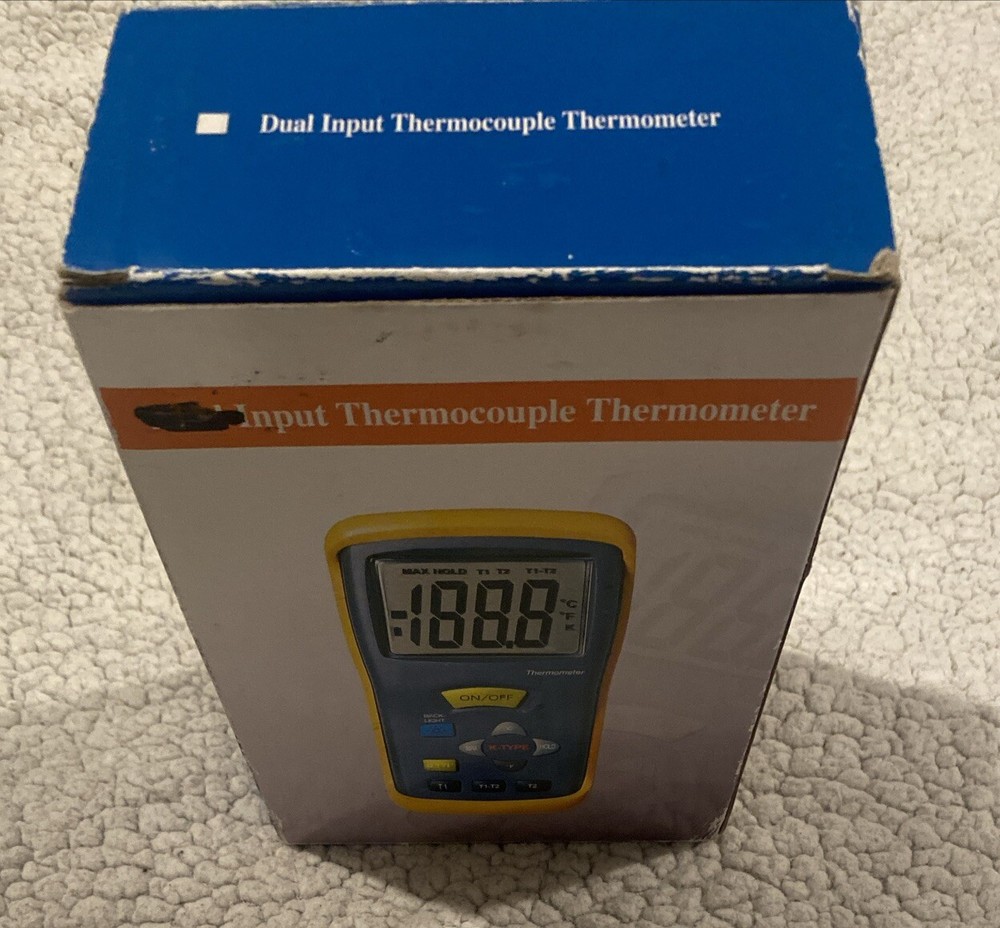NIB Cen-Tech 92242 Single Input Thermocouple Thermometer w Case, Tools, Manual