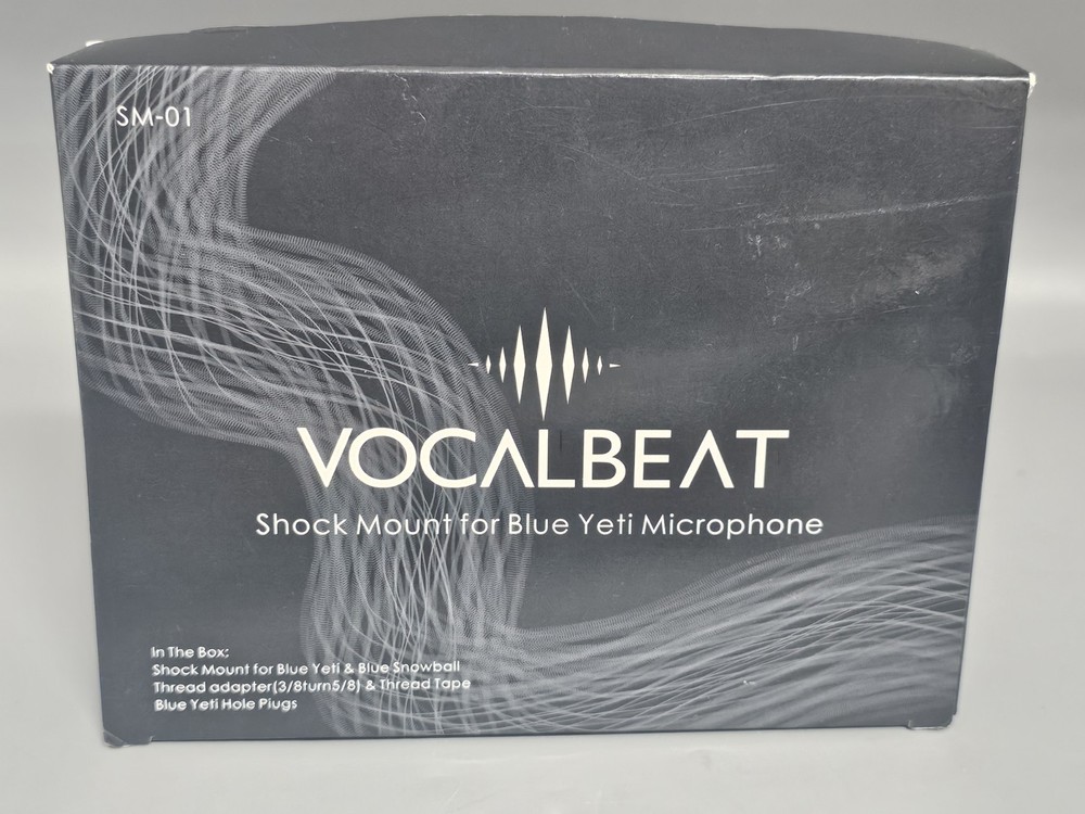 VocalBeat Shock Mount for Blue Yeti SM-01 SIlver Includes Thread Tape