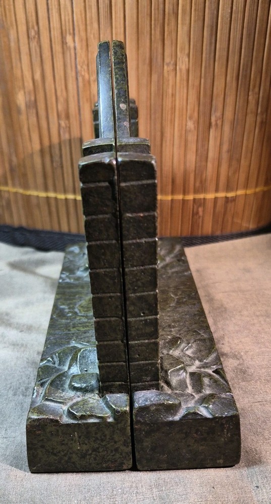 Vintage Cast Iron JUDD CO Gate Bell Statue Bookends