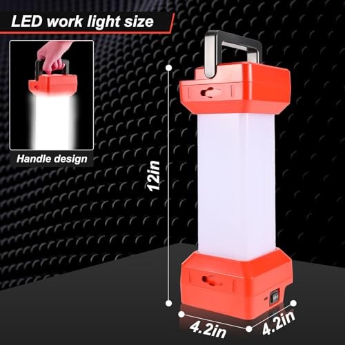 Cordless LED Work Light Camping Lantern for Milwaukee m18 Battery,2900LM