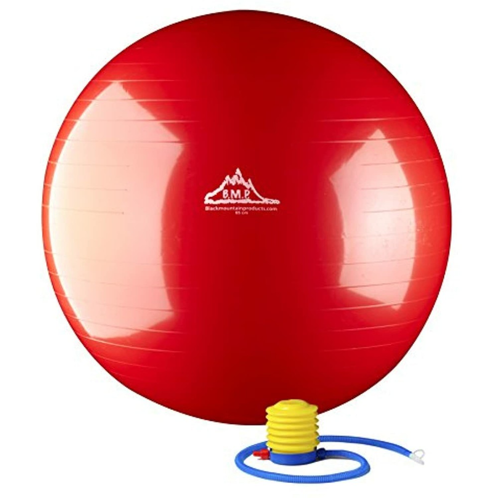 Black Mountain Products Static Strength Exercise Stability Ball with Pump Red