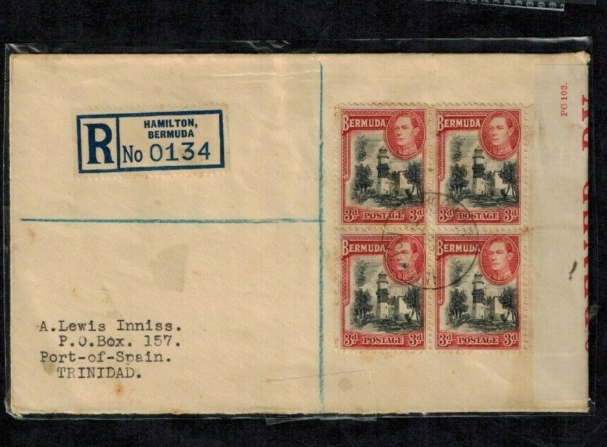 Bermuda WWII Censor Cover C22 Red Censor #78