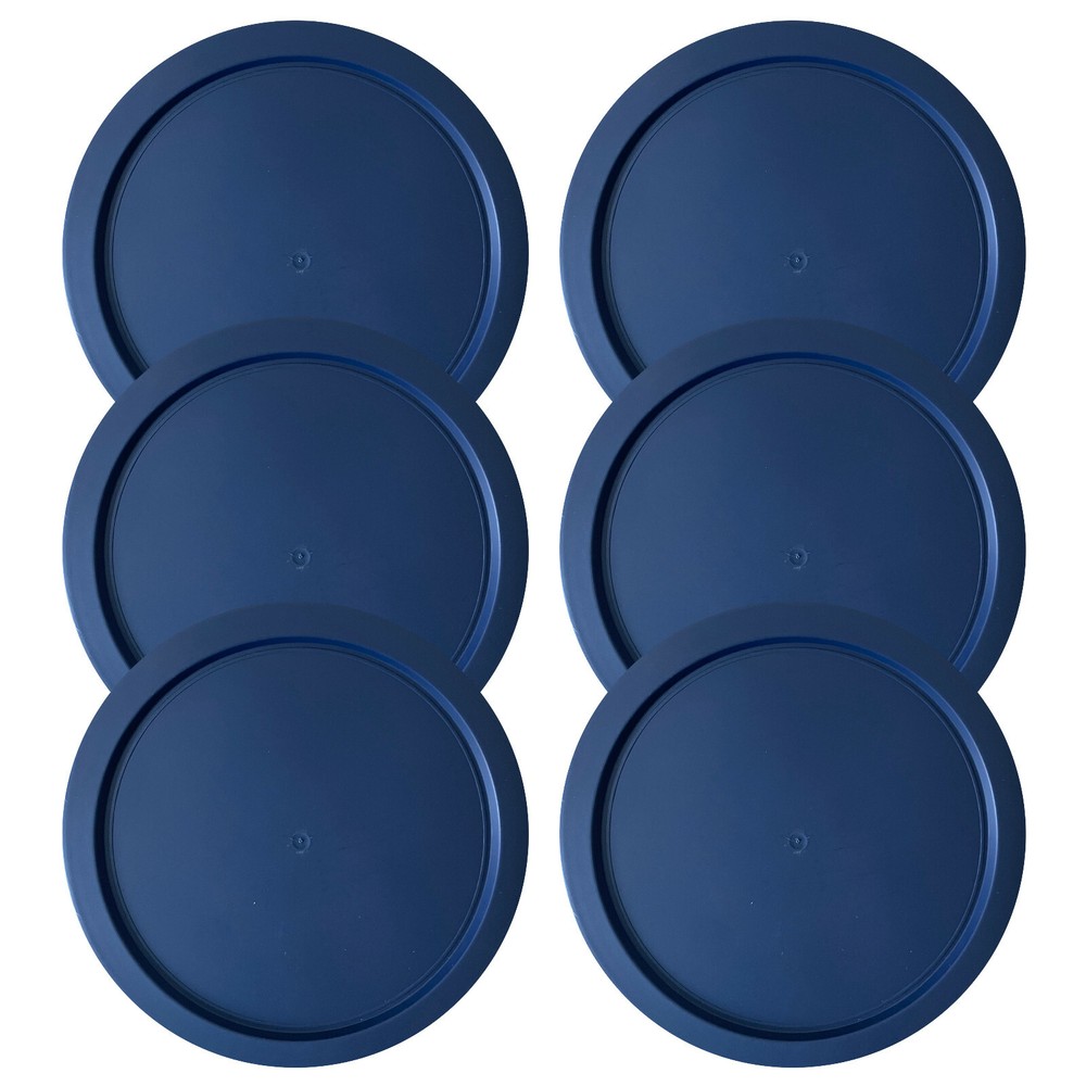 Replacement Lid for Pyrex 1-CUP Storage Cover 4" Bowl 7202-PC Blue (6-Pack)