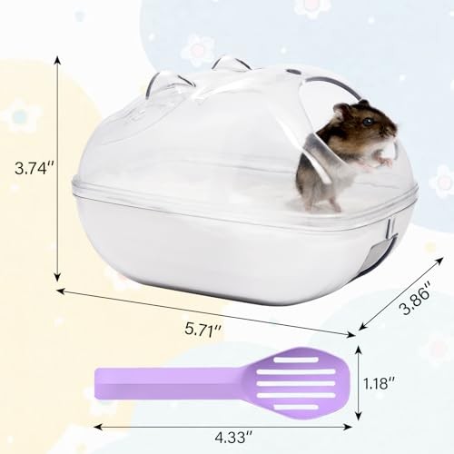 Transparent Hamster Sand Bath Container, Cute Hamster Shape, Keeps Sand Medium
