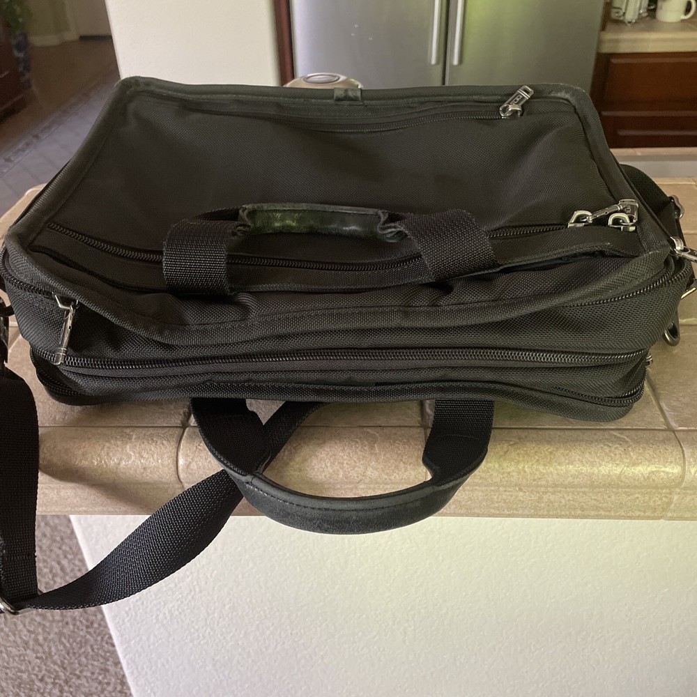 Tumi Alpha Expandable Ballistic Nylon Briefcase Laptop Bag.
