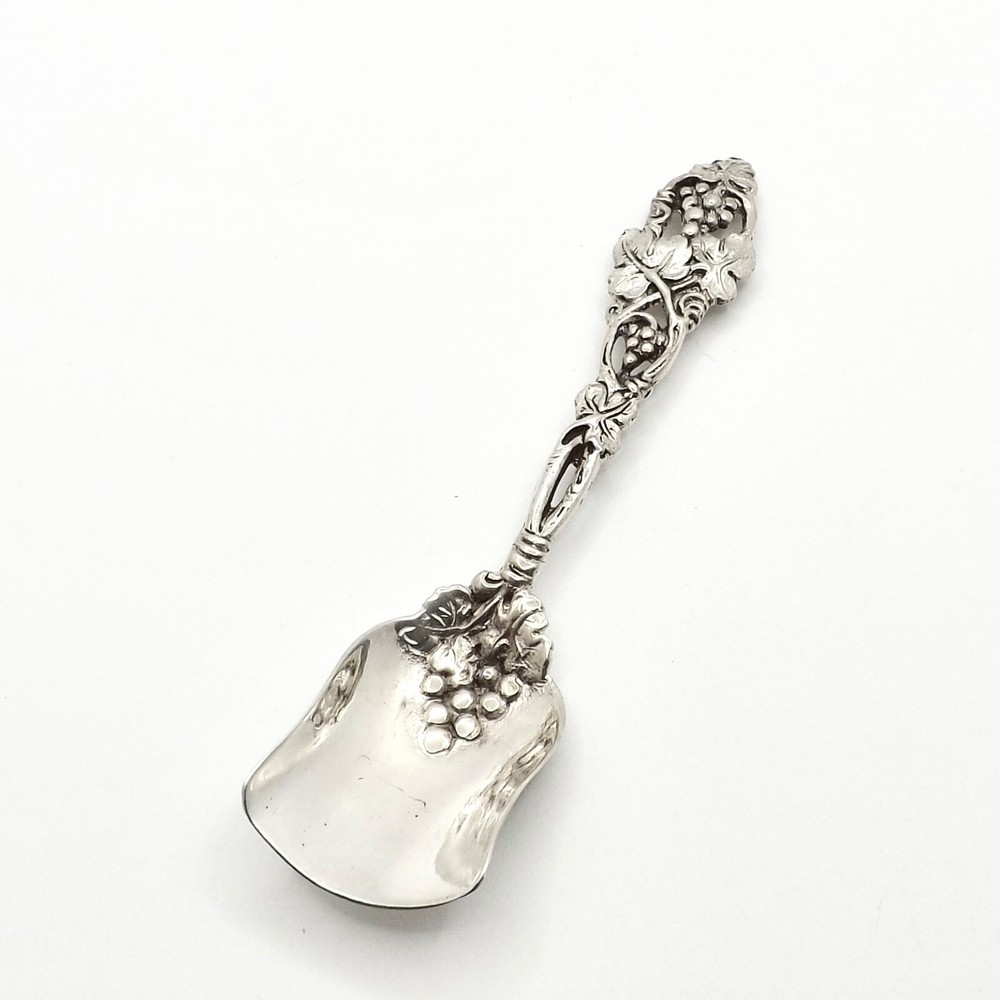 Antique German 800 Silver Grape Vine Sugar Scoop Spoon Shell