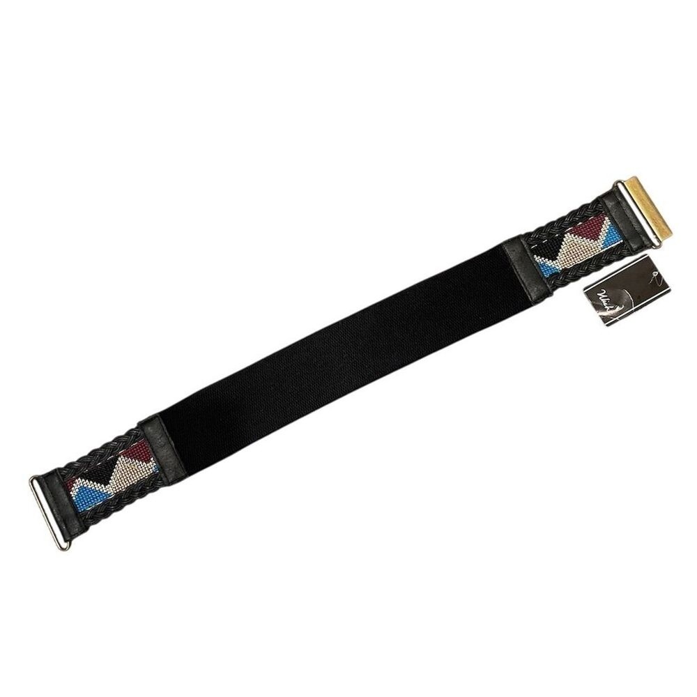 Wish Women's Wide Belt Multicolor Geometric Pattern Adjustable One Size