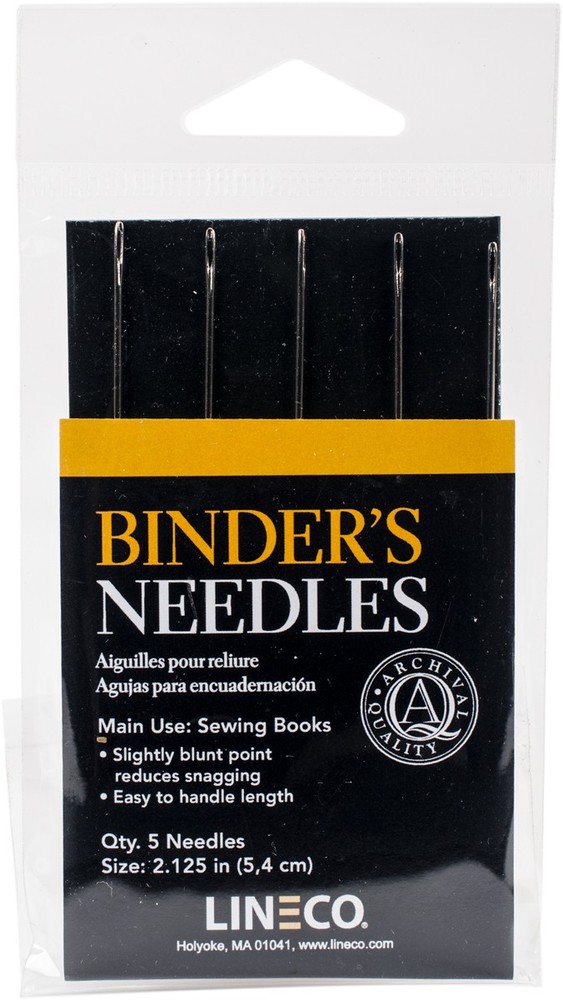Lineco 870887 Book Binder's Steel Needles 5/Pkg-