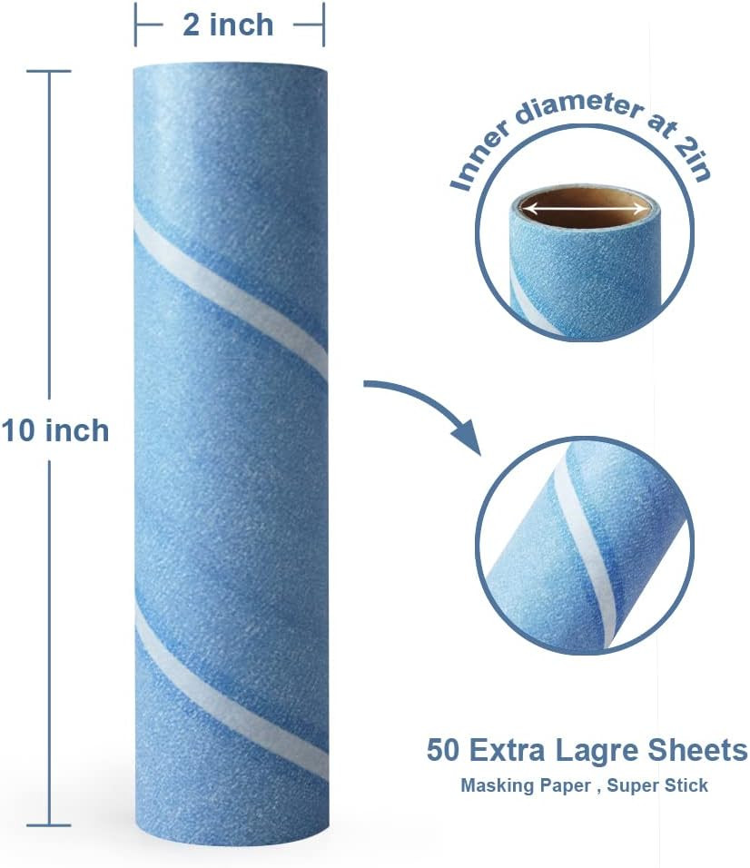 Large Lint Roller Refill, Suitable for Most Large Rollers，Mega Rollers, 10 in Wi