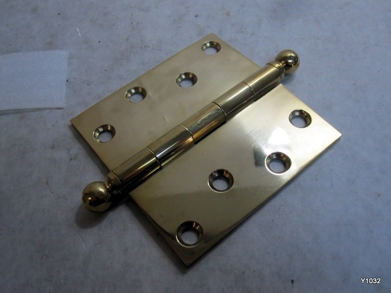 4" x 4" Solid Brass Hinge With Ball Tips