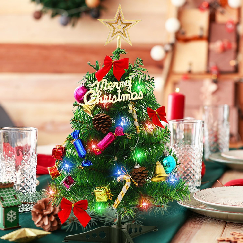 20 Inch Christmas Tree with Light Small Table Top Christmas Tree with LED String