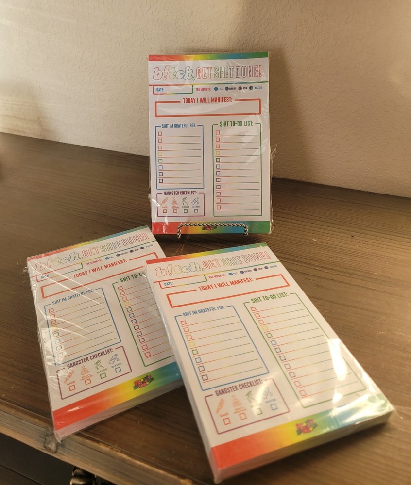 Notepad Planner Quartz & Rainbows- 120 Sheets Each (3 Pads) Organizer