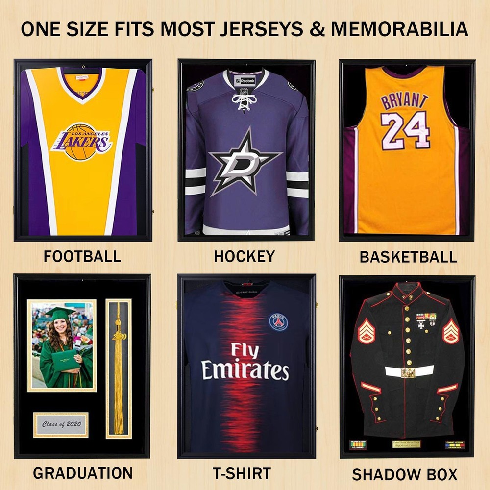 Jersey Display Frame Case Large Lockable Frames Shadow Box with UV Protection