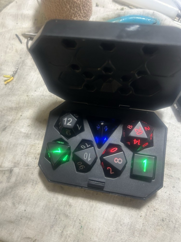 D&D LED 7-Piece Dice Set with Recharge Box