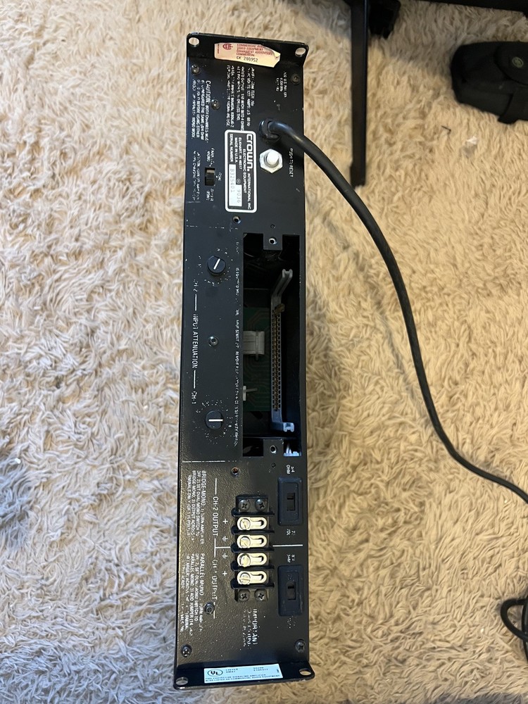 Crown Com-Tech 200 200W 2 Channel Commercial Power Amplifier Tested Working