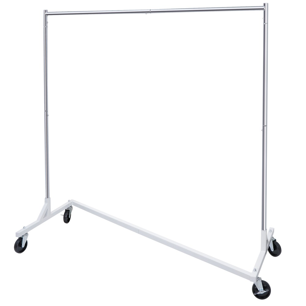 1/2 Compact Garment Rack Rolling Z-Base Storage Garment Hanging Clothes Shelf