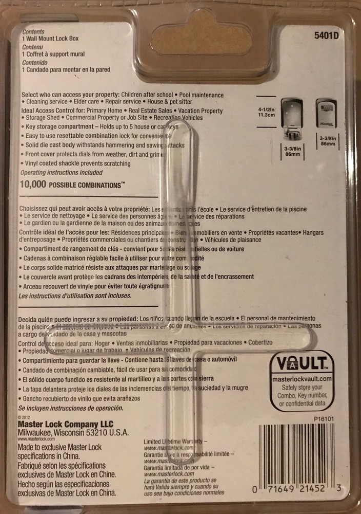 PROGRAMMABLE COMBINATION WALL MOUNT REINFORCED HOME LOCK BOX SAFE KEYS VALUABLES