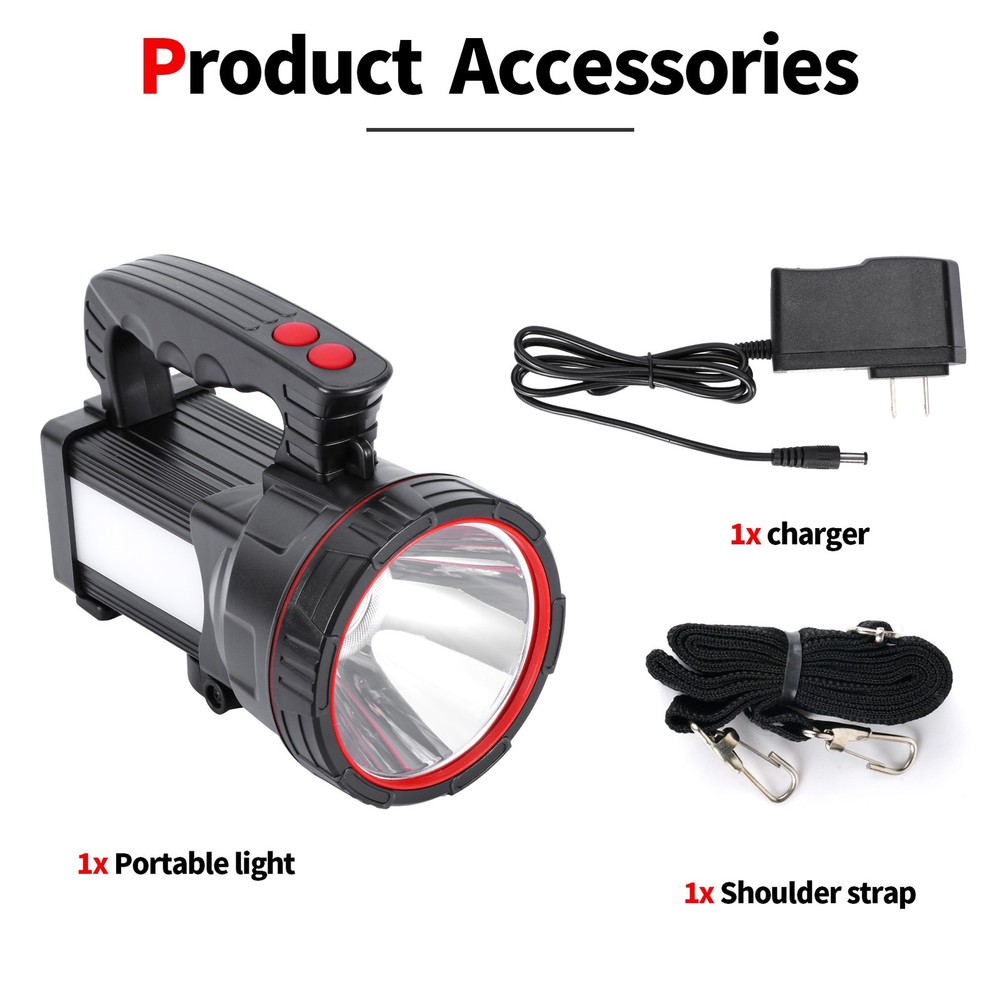Super Bright LED Rechargeable Handheld Spotlight High Power Tactical Flashlight