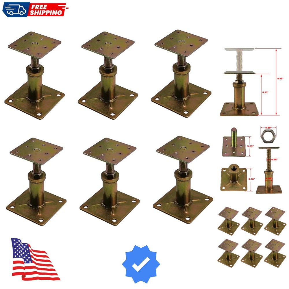 Adjustable 4 1/3" - 7" House Floor Jacks Mini Screw Post Pole for Leveling, G...
