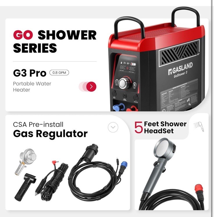 GASLAND Propane Water Heater On-Demand Water Camper Portable Outdoor Hot Shower