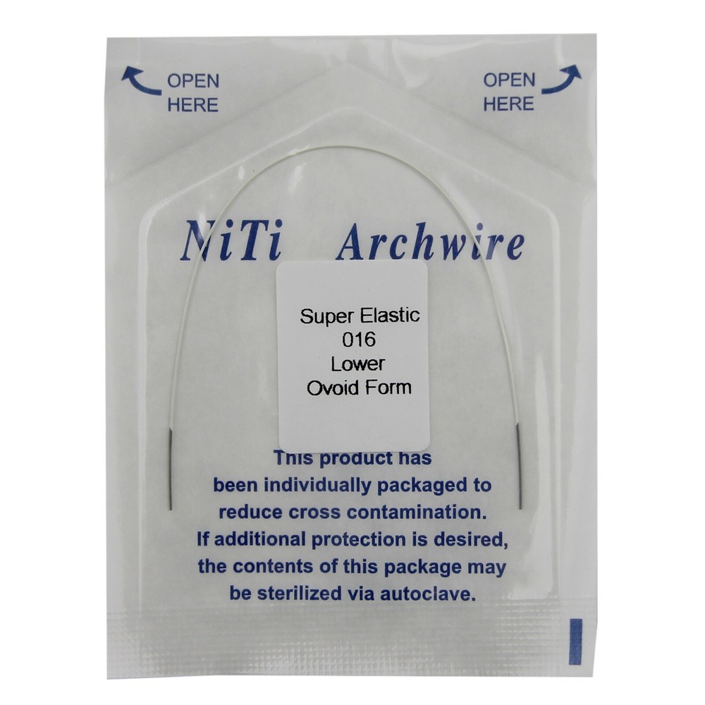Dental Orthodontic Niti Arch Wire White Super Elastic Round Rectangular Ovoid