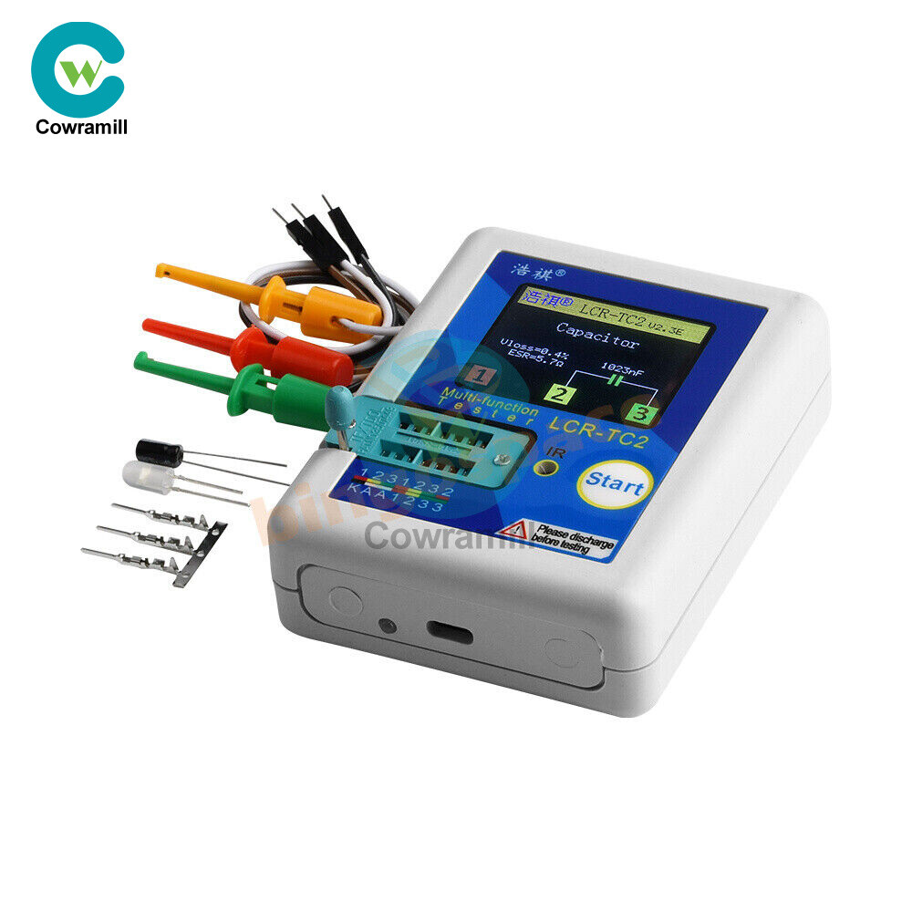 LCR-TC2 TFT Diode Transistor Tester Triode Capacitance Meter V2.3E and Cable Kit
