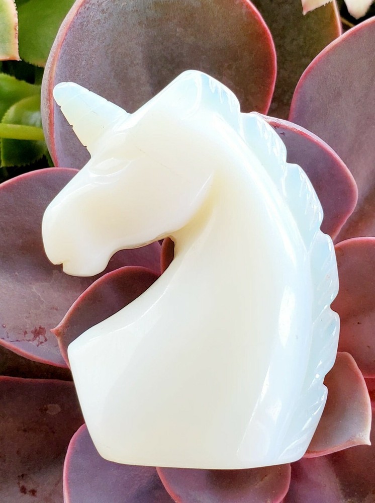 Milky Opalite Hand Carved Unicorn